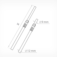 Трубка для рекламных стоек, телескопическая 55-97 см, d=12 см нижний, d=9 см верхний