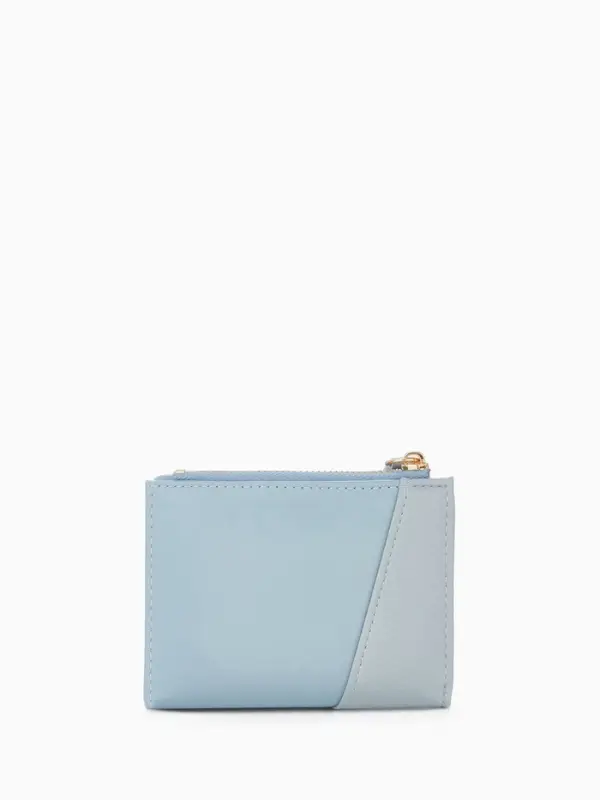 Кошелёк женский на кнопке, 11.5&times;2&times;9 см, комбинированный, голубой