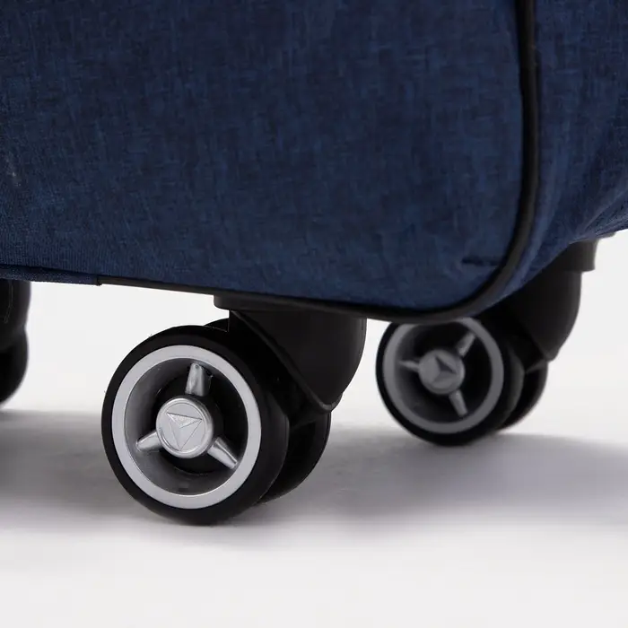 Сумка дорожная 2 в 1 на 4 колёсах 20", отдел на молнии, 4 наружных кармана, синяя