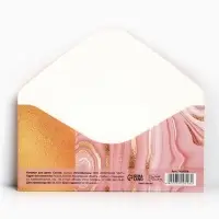 Конверт для денег «Розовый мрамор», 16,5 × 8 см