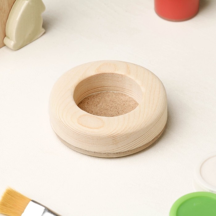 Заготовка для творчества Заготовка для творчества "Подсвечник", 1 свеча, круглый, 7 х 7 х 2,2 см, сосна