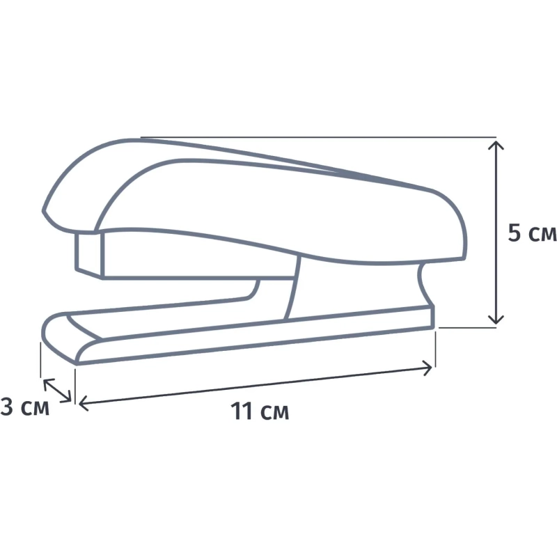 Степлер №24/6, 26/6, до 20 листов, пластик, синий