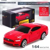 Машина металлическая FORD MUSTANG, 1:64, цвет красный