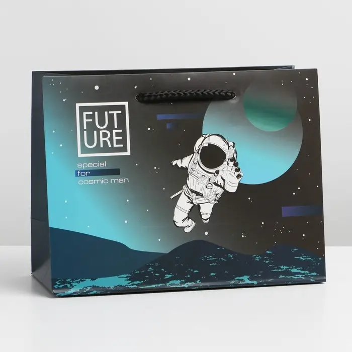 Пакет подарочный ламинированный, упаковка, «Космос», MS 18 х 23 х 10 см