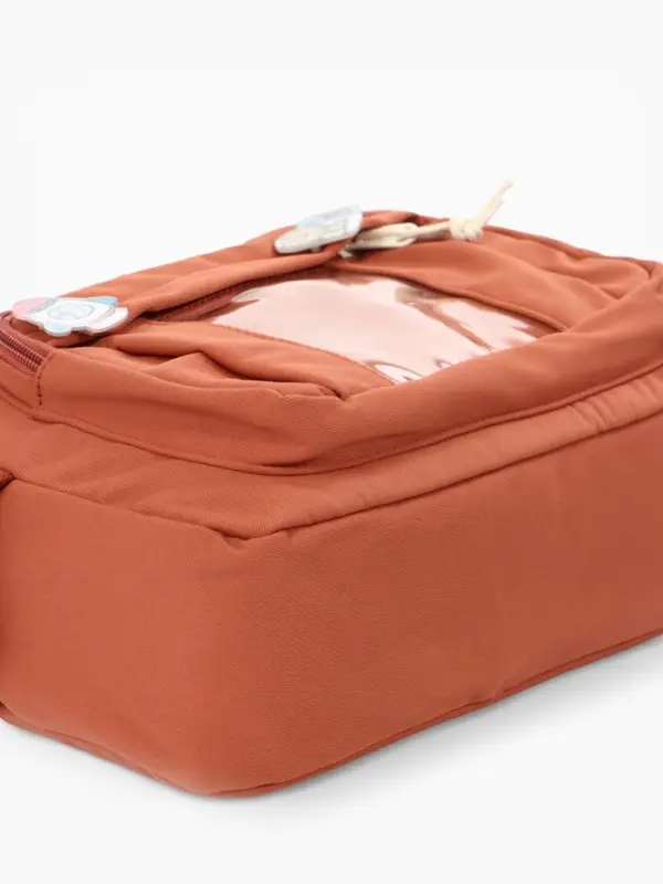 Сумка молодёжная на молнии, со значками, 23&times;5.5&times;16 см, рыжая