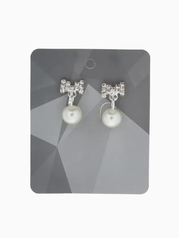 Клипсы для ушей QF «Грация», бантики с бусиной, цвет МИКС