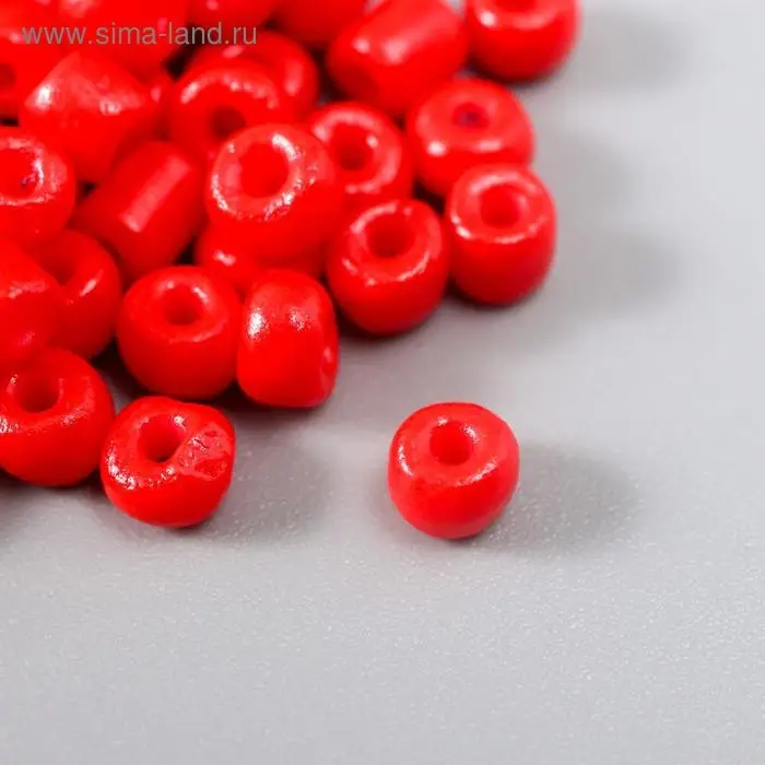 Бисер круглый 6/0  Бисер круглый 6/0 "Красный" 20 гр