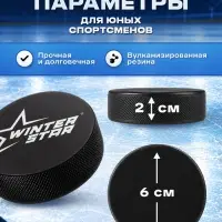 Шайба хоккейная Winter Star, детская, d=6 см