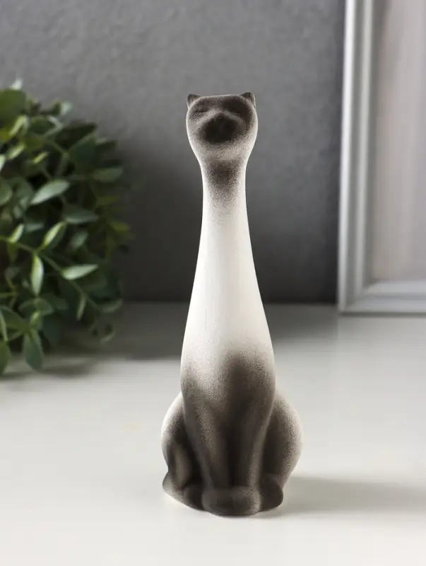 Фигурка керамика &laquo;Кот Египетский&raquo;, 15.5 см, белый с чёрным