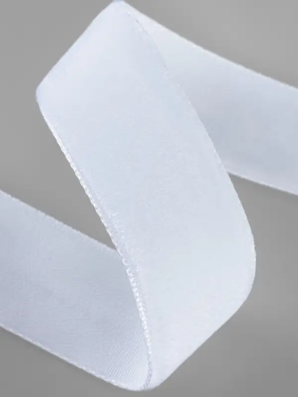 Лента бархатная, 20 мм, 18&plusmn;1 м, белая №01