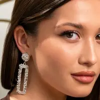 Серьги металл &laquo;Карибы&raquo;, длинный прямоугольник, цвет серебро