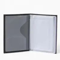 Обложка для автодокументов, натуральная кожа, гладкая, 10&times;1&times;13 см, чёрная