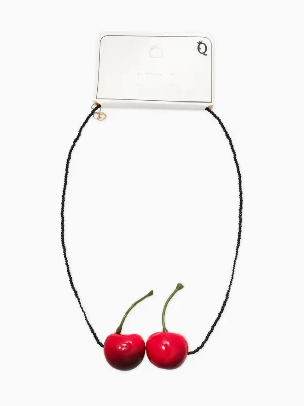 Кулон на шнурке &laquo;Парочка вишен&raquo;, L=40 см, красный