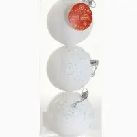 Ёлочные игрушки &laquo;Новелла перламутр&raquo;, шары новогодние, d=8 см, 3 шт., белый