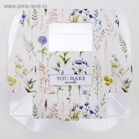 Кондитерская упаковка, коробка с ламинацией «Flowers», 10 х 8 х 3.5 см