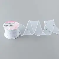 Лента капроновая &laquo;Волна&raquo;, с блёстками, 50 мм, 9&plusmn;1 м, белая