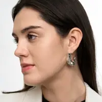 Серьги кольца &laquo;Кручение&raquo;, d=3 см, цвет серебро