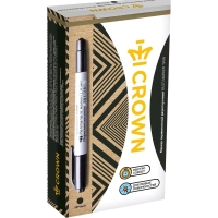 Маркер перманентный двухсторонний Crown Multi Marker Twin черный, 2мм/1мм