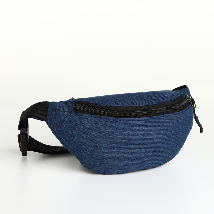 Поясная сумка на молнии, 2 наружных кармана, цвет синий Поясная сумка на молнии, 2 наружных кармана, цвет синий