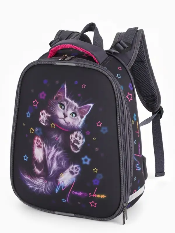 Рюкзак школьный для девочки &laquo;Звездочки&raquo;, Stavia, эргономичная спинка, 30&times;16&times;38 см, серый