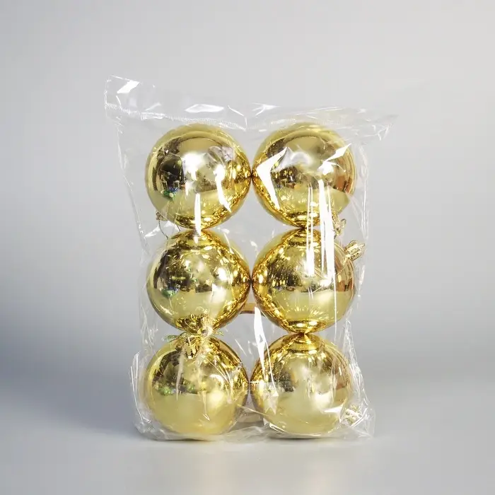 Ёлочные игрушки &laquo;Винтажный глянец&raquo;, шары новогодние, d=8 см, набор 6 шт., золотистый