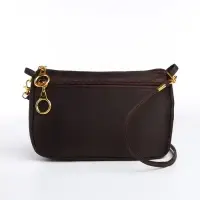 Сумка женская кросс-боди на молнии, 18&times;6.5&times;12 см, коричневая