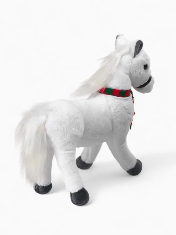 POMPOSHKI Мягкая игрушка Лошадка в шарфе, белая