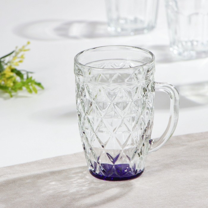 Кружка стеклянная, 400 мл, цвет МИКС