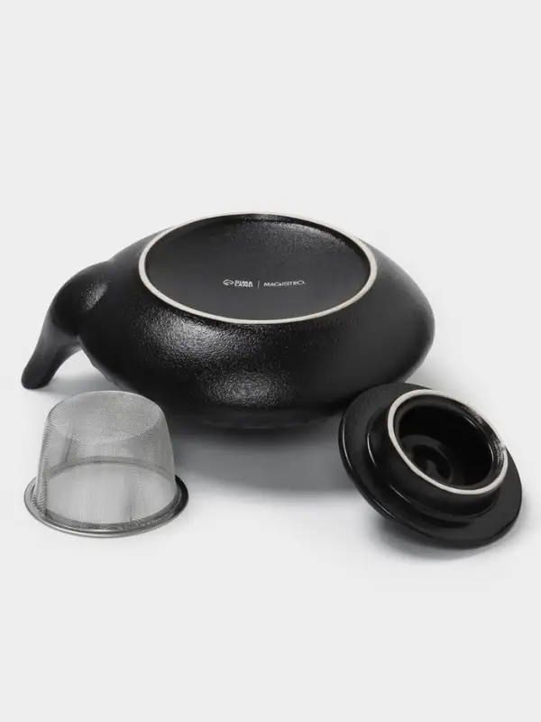 Чайник заварочный Magistro Black Swan, с ситом, 750 мл, керамика, чёрный