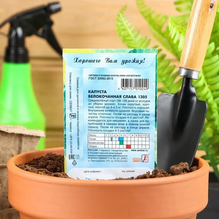 Семена Капуста белокачанная "Слава 1305", 0.5 г