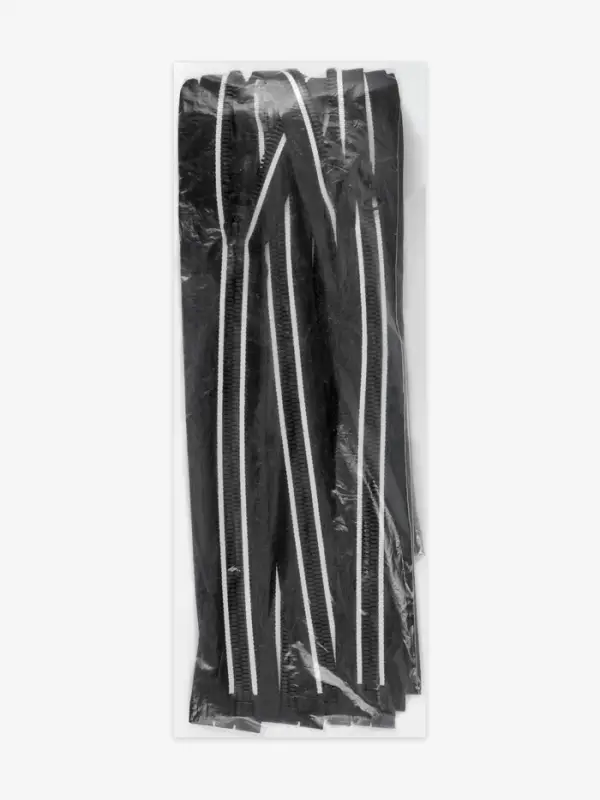 Молния &laquo;Трактор&raquo;, №8, разъёмная, замок автомат, 60 см, с белыми полосками, чёрная