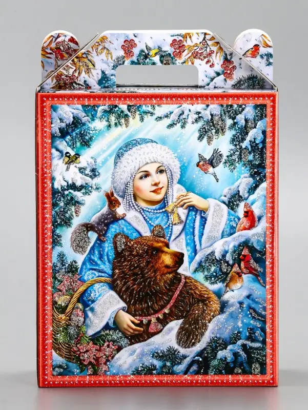 Подарочная новогодняя коробка &laquo;Зимняя сказка&raquo;, для сладких подарков, 16.8&times;7&times;25 см