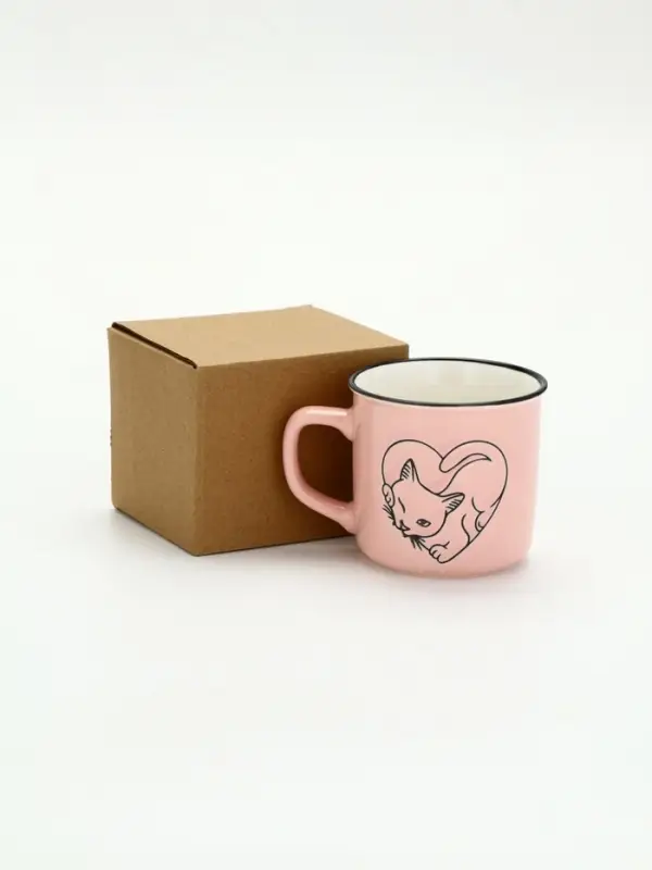 Кружка чайная керамическая &laquo;Котик&raquo;, 210 мл, ручная работа