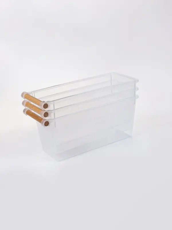 Корзины для хранения Wood Fusion, набор 3 шт.: 33&times;13&times;14 см, пластик, буковое дерево