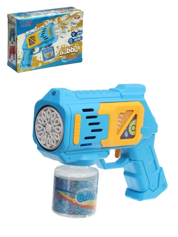 Генератор мыльных пузырей "Пистолет", световые эффекты, цвет синий