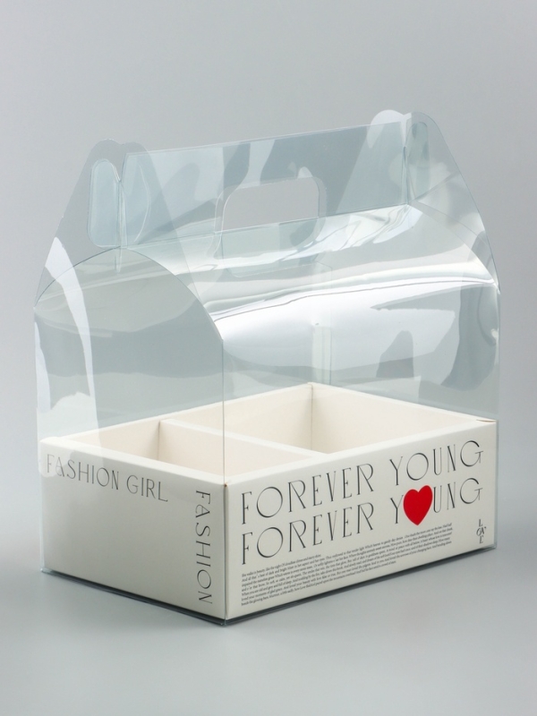 Коробка с PVC для цветов и десертов 26 х 18 х 30 см, любовь Коробка с PVC для цветов и десертов 26 х 18 х 30 см, любовь