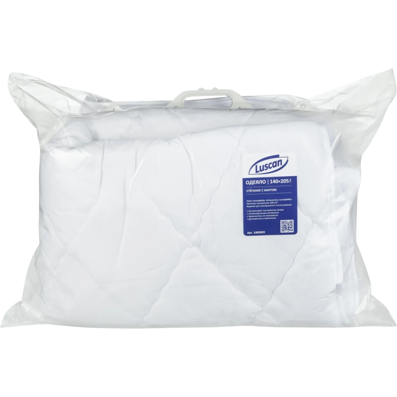 Одеяло Luscan 140х205 стег, кант, 200-250гр/м2 (холлофайбер/микрофибра),бел