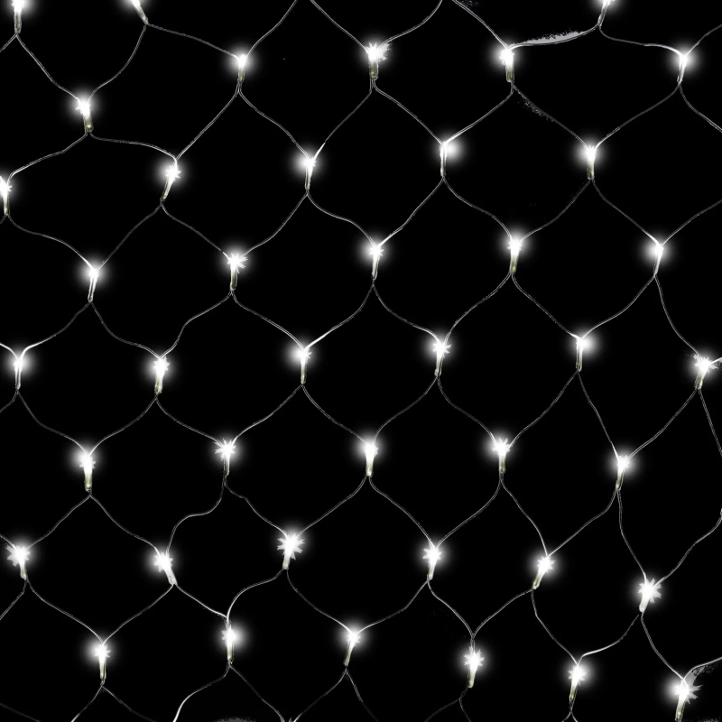 Гирлянда светодиодная сетка 160л.LED бел.пров.бел.бегущ.лампы 1.8x1м Е96508