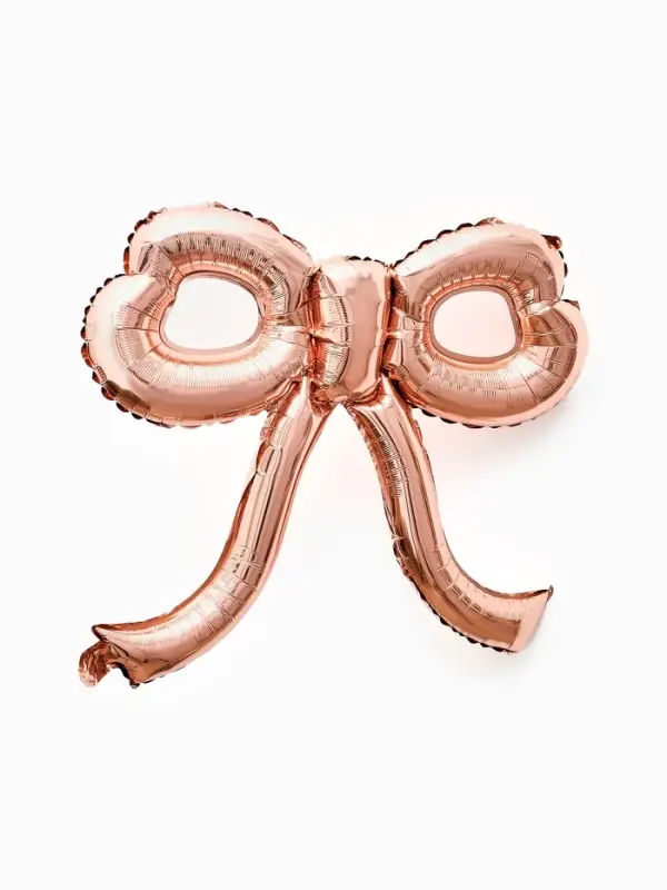 Воздушный шар фольгированный 22" "Бант" цвет розовое-золото