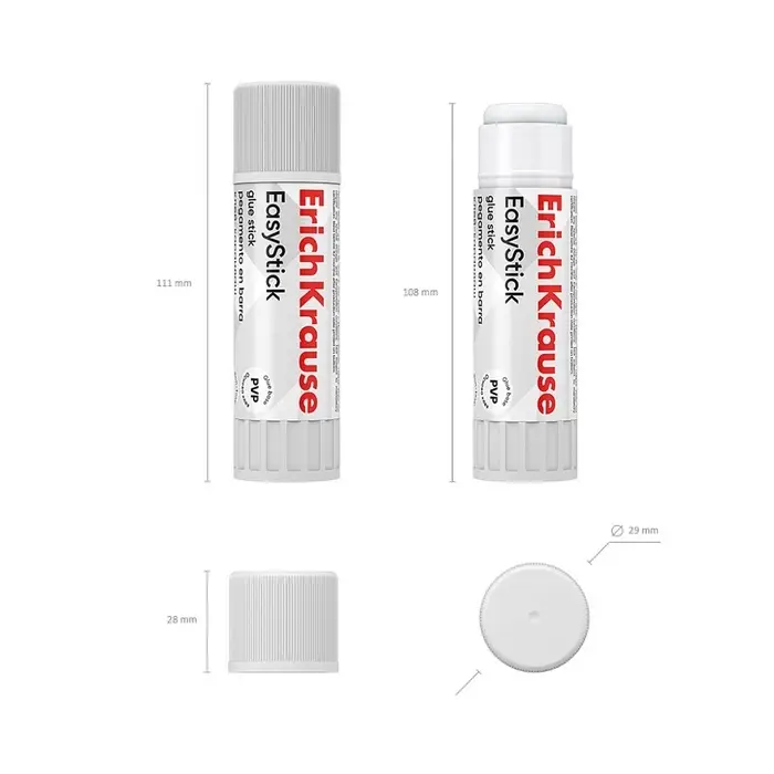 Клей-карандаш, ErichKrause EasyStick, PVP, быстрое склеивание, 30 г