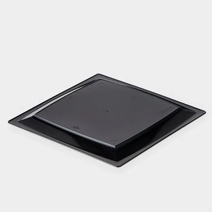 Тарелка одноразовая для фуршета, 17.2 см, пластик, квадратная, плоская, чёрная