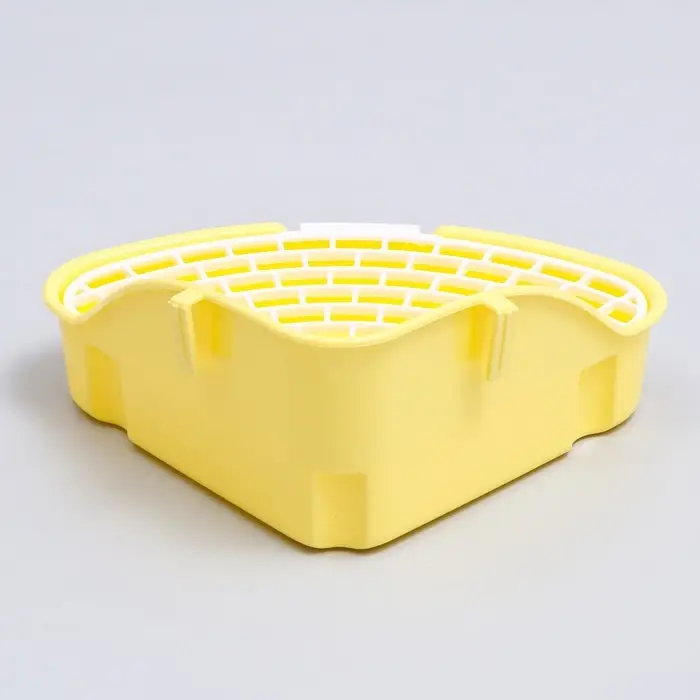 Туалет для кроликов и хорьков &laquo;Пижон&raquo;, 24&times;18&times;11 см, угловой, пластик, жёлтый