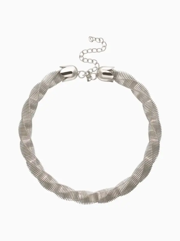Чокер &laquo;Кручёный Обруч&raquo;, цвет серебро