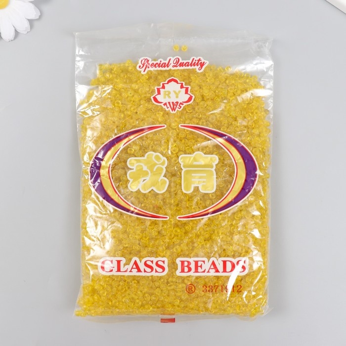 Бисер стекло 6/0  Бисер стекло 6/0 "Лимон" прозрачный 450 гр