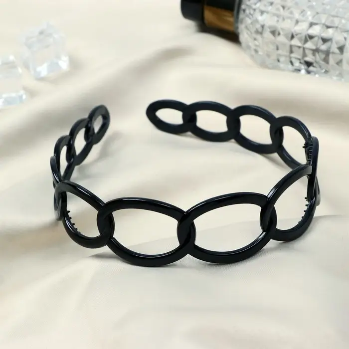 Ободок для волос «Ночка», крупные звенья, 2.8 см, чёрный Ободок для волос «Ночка», крупные звенья, 2.8 см, чёрный