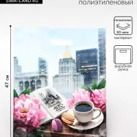 Пакет &laquo;Манхэттен&raquo;, полиэтиленовый с вырубной ручкой, 37&times;47 см, 60 мкм