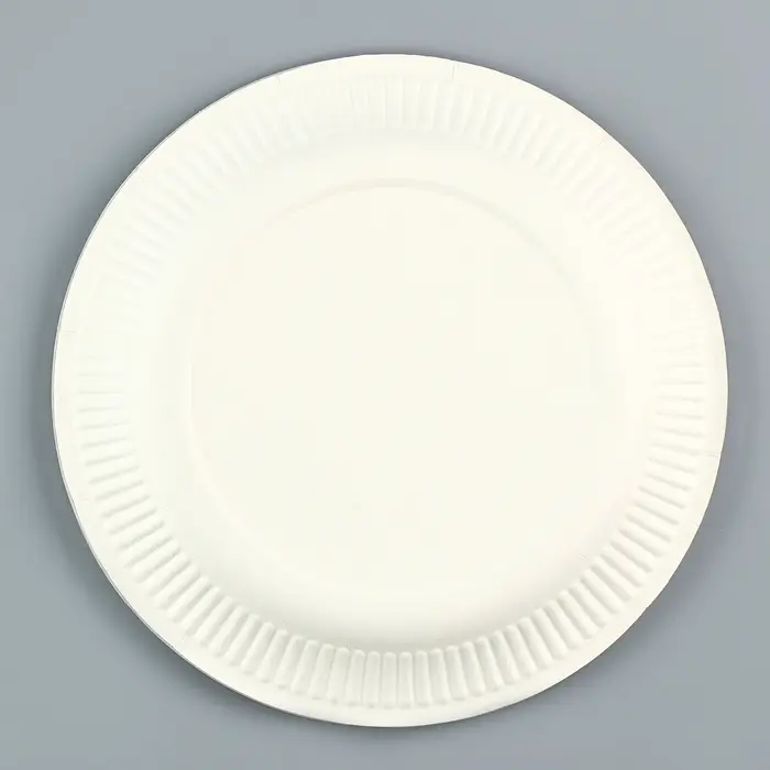 Тарелка одноразовая бумажная «С днём рождения», гирлянда с шарами