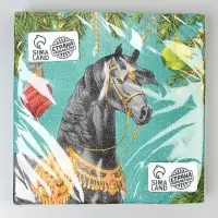 Салфетки бумажные двухслойные «С Новым Годом. Лошадь», 33×33 см, набор 20 штук