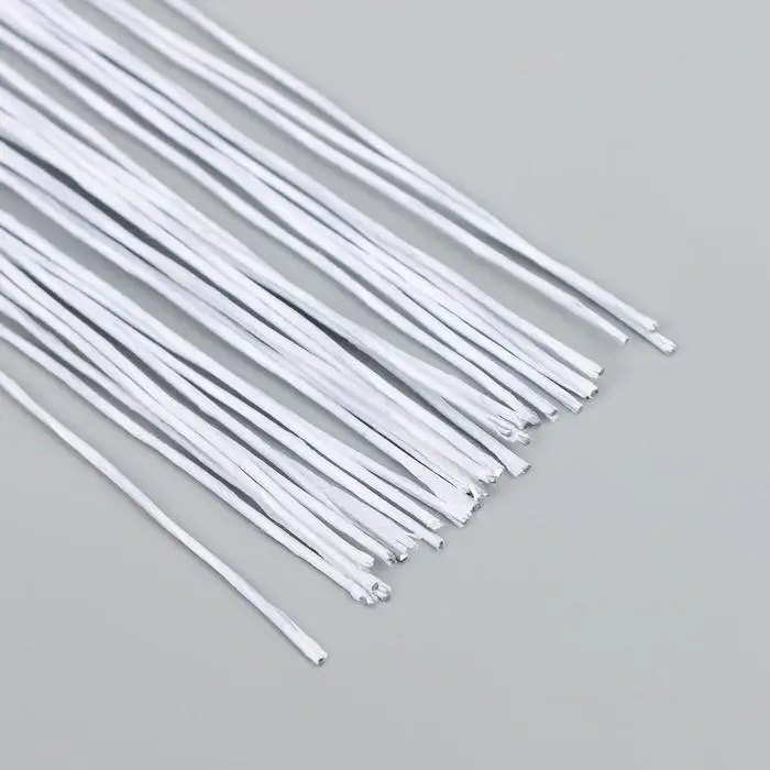 Проволока для творчества Florico 0.7 мм, 30 шт., 40 см, в бумажной оплётке, белый