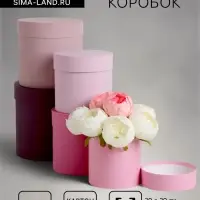 Набор круглых подарочных коробок 5 в 1 &laquo;Весенний&raquo;, 20&times;20 - 11&times;11 см